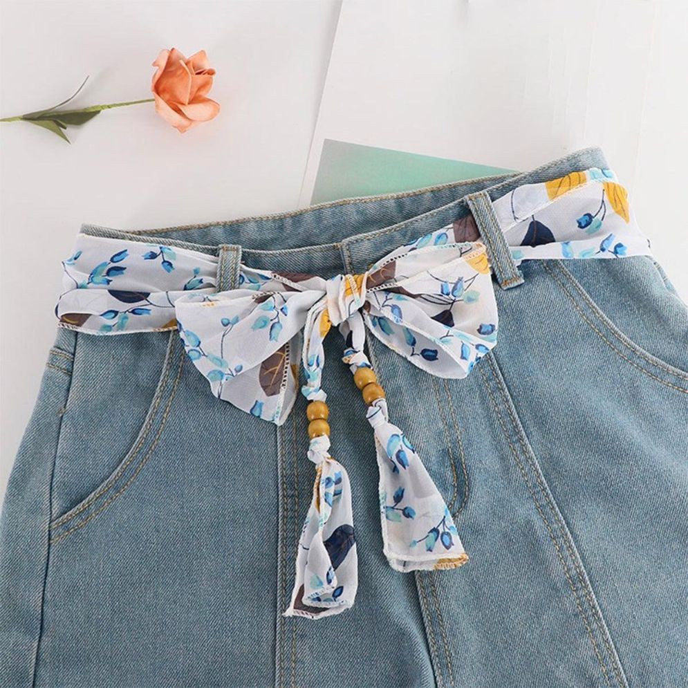 Ceinture Foulard avec Perles en Bois Modèle Alpui - La Ceinturerie
