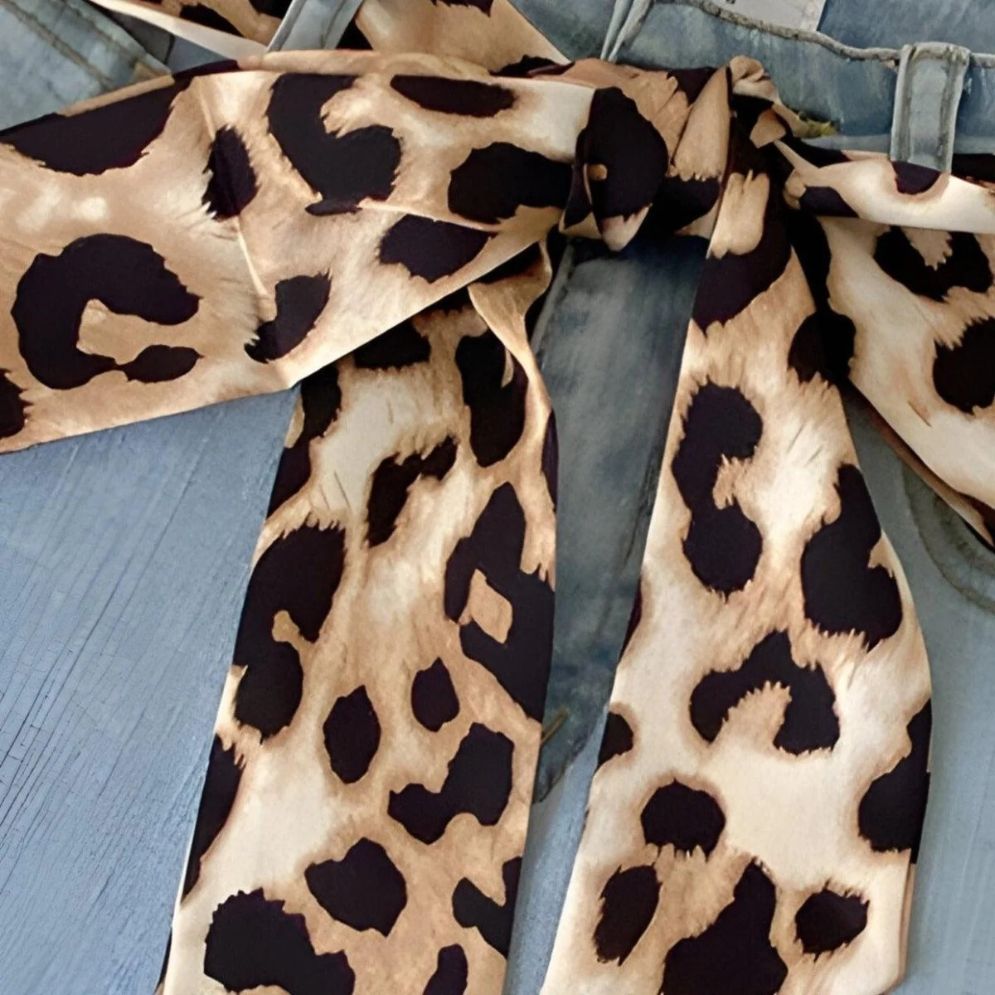  Ceinture Foulard Imprimée Léopard Modèle Daphné - La Ceinturerie