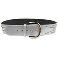 Ceinture Large Argentée à Rivets Modèle Morgane - La Ceinturerie