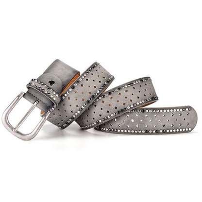 Ceinture Large Argentée à Rivets - La Ceinturerie
