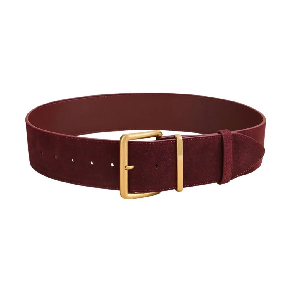 Ceinture Large Daim Boucle Large Dorée Modèle Audrey - La Ceinturerie