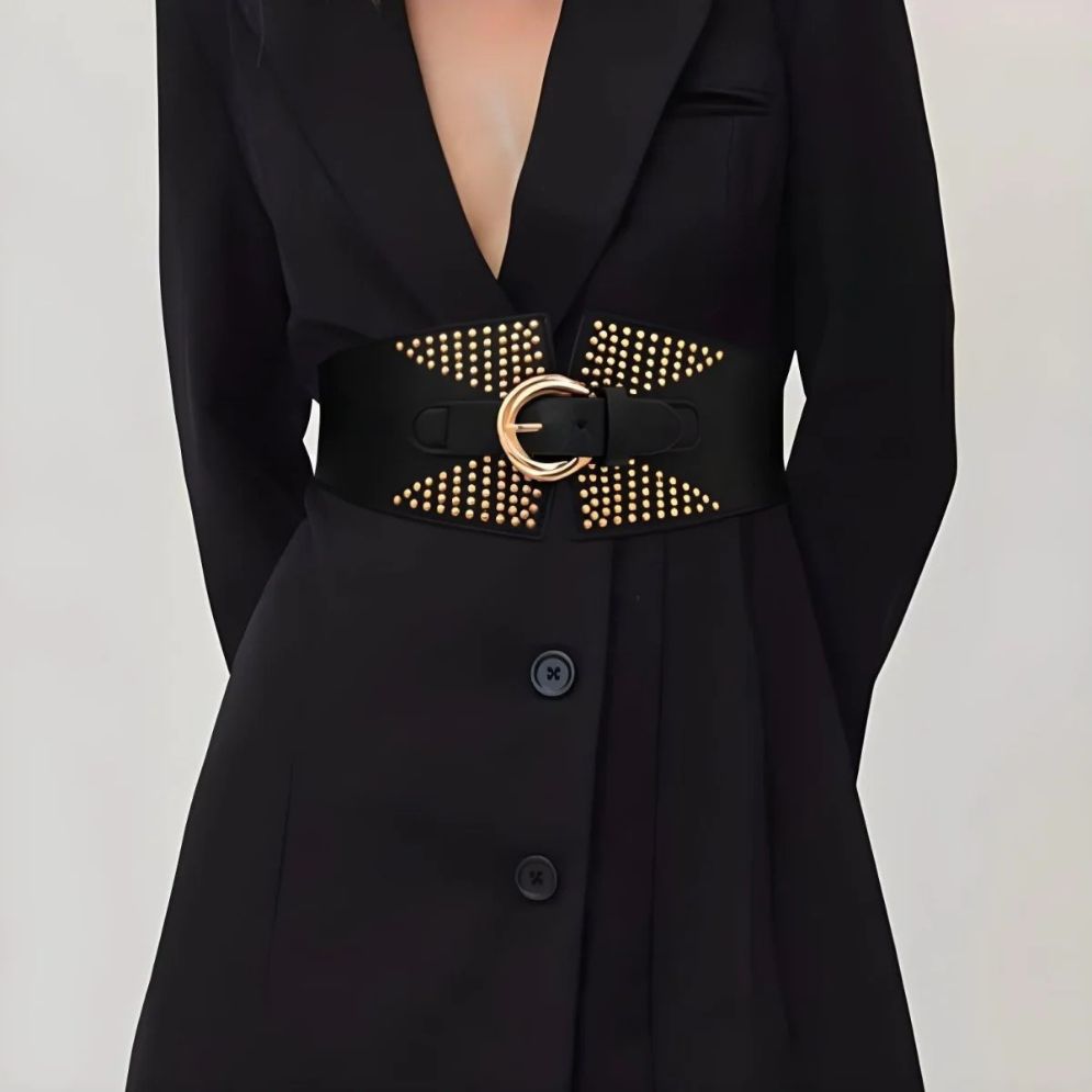 Ceinture Élastique Cloutée Taille Haute Modèle Manon - La Ceinturerie