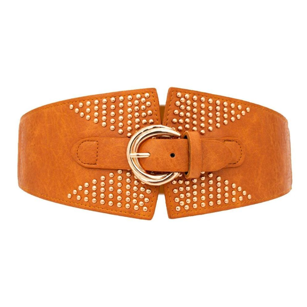 Ceinture Élastique Cloutée Taille Haute Modèle Manon - La Ceinturerie
