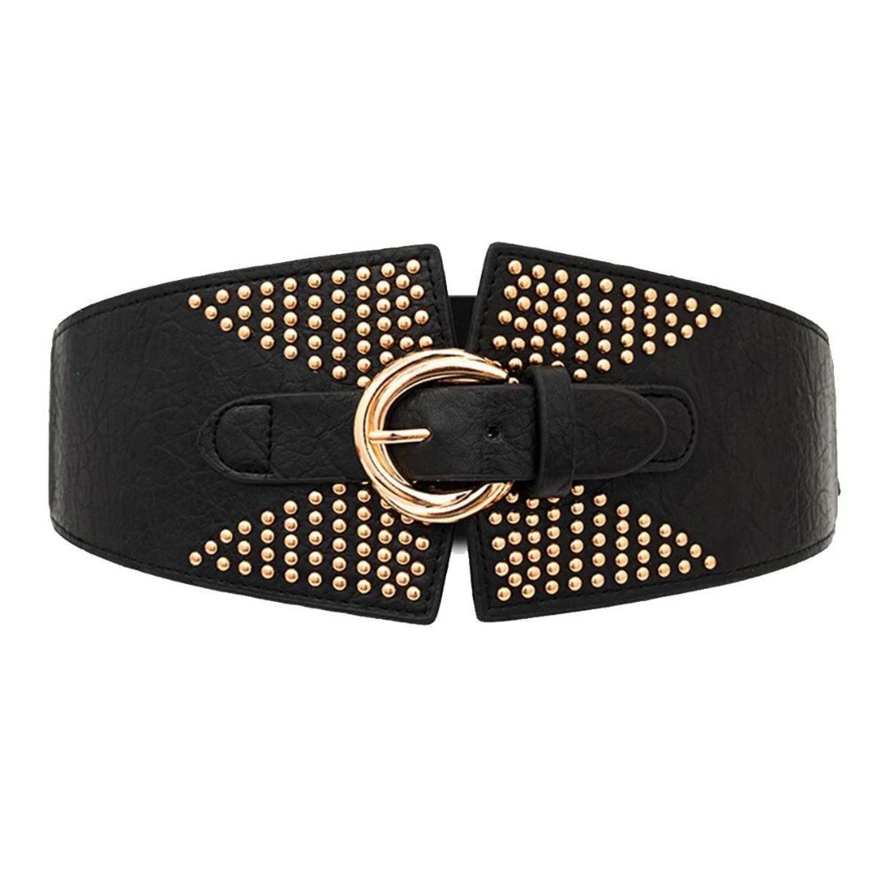 Ceinture Élastique Cloutée Taille Haute Modèle Manon - La Ceinturerie