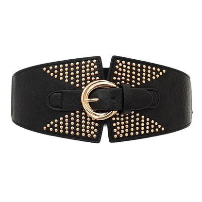 Ceinture Élastique Cloutée Taille Haute Modèle Manon - La Ceinturerie