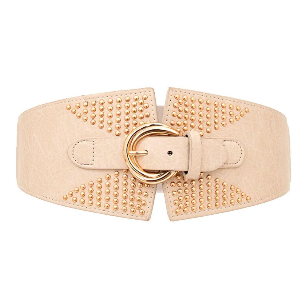 Ceinture Élastique Cloutée Taille Haute Modèle Manon - La Ceinturerie