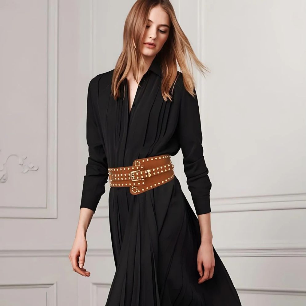 Ceinture Élastique Cloutée Haute Femme Modèle Arria - La Ceinturerie