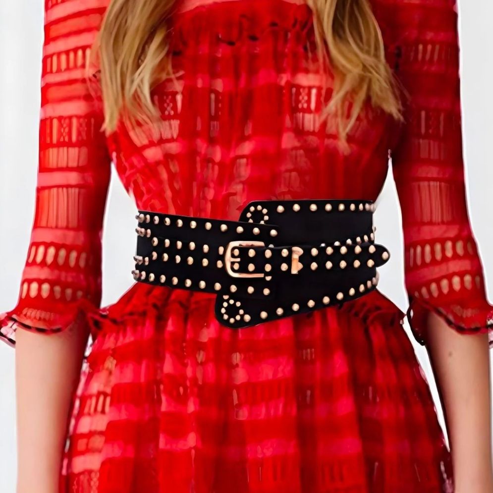 Ceinture Élastique Cloutée Haute Femme Modèle Arria - La Ceinturerie