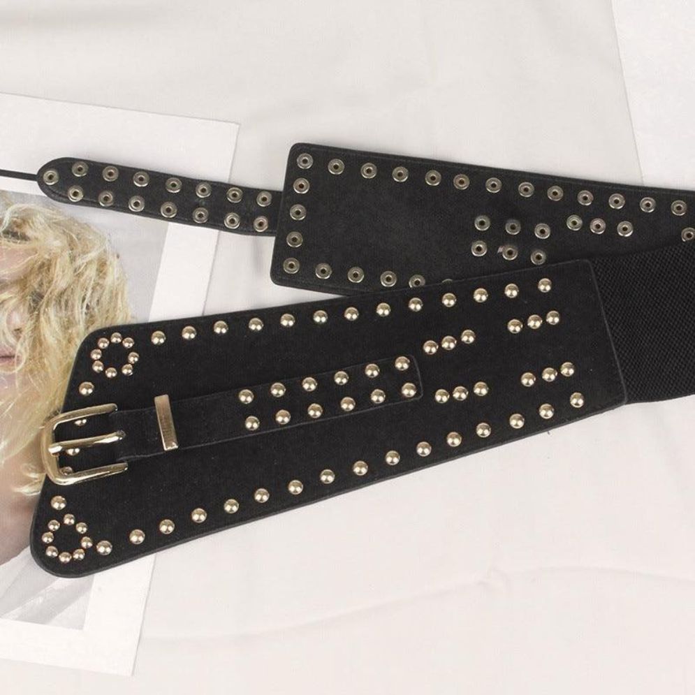 Ceinture Élastique Cloutée Haute Femme Modèle Arria - La Ceinturerie