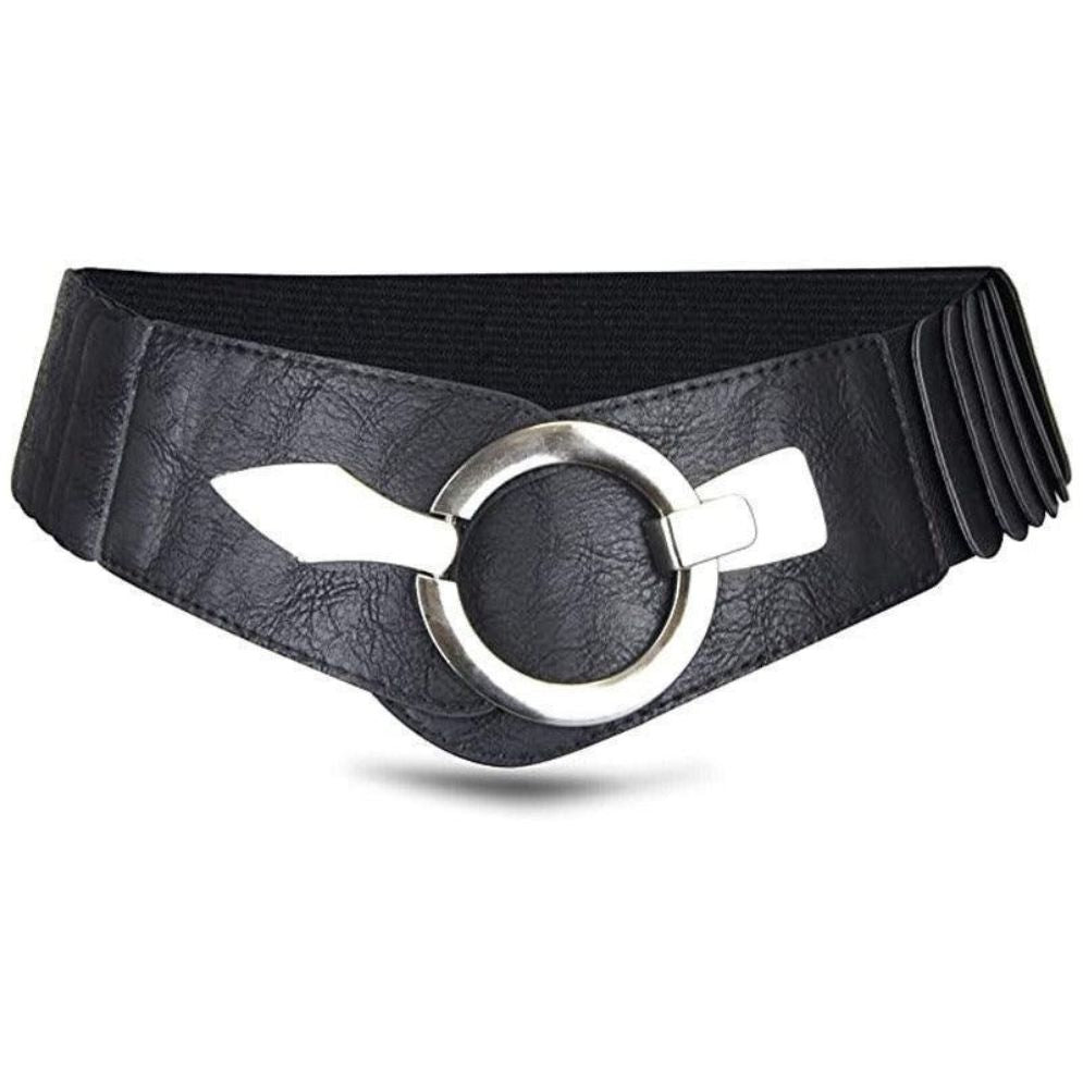 Ceinture Large Élastique Taille Haute Pour Femme Modèle Clara Noire
