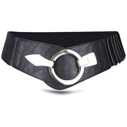 Ceinture Large Élastique Taille Haute Pour Femme Modèle Clara Noire