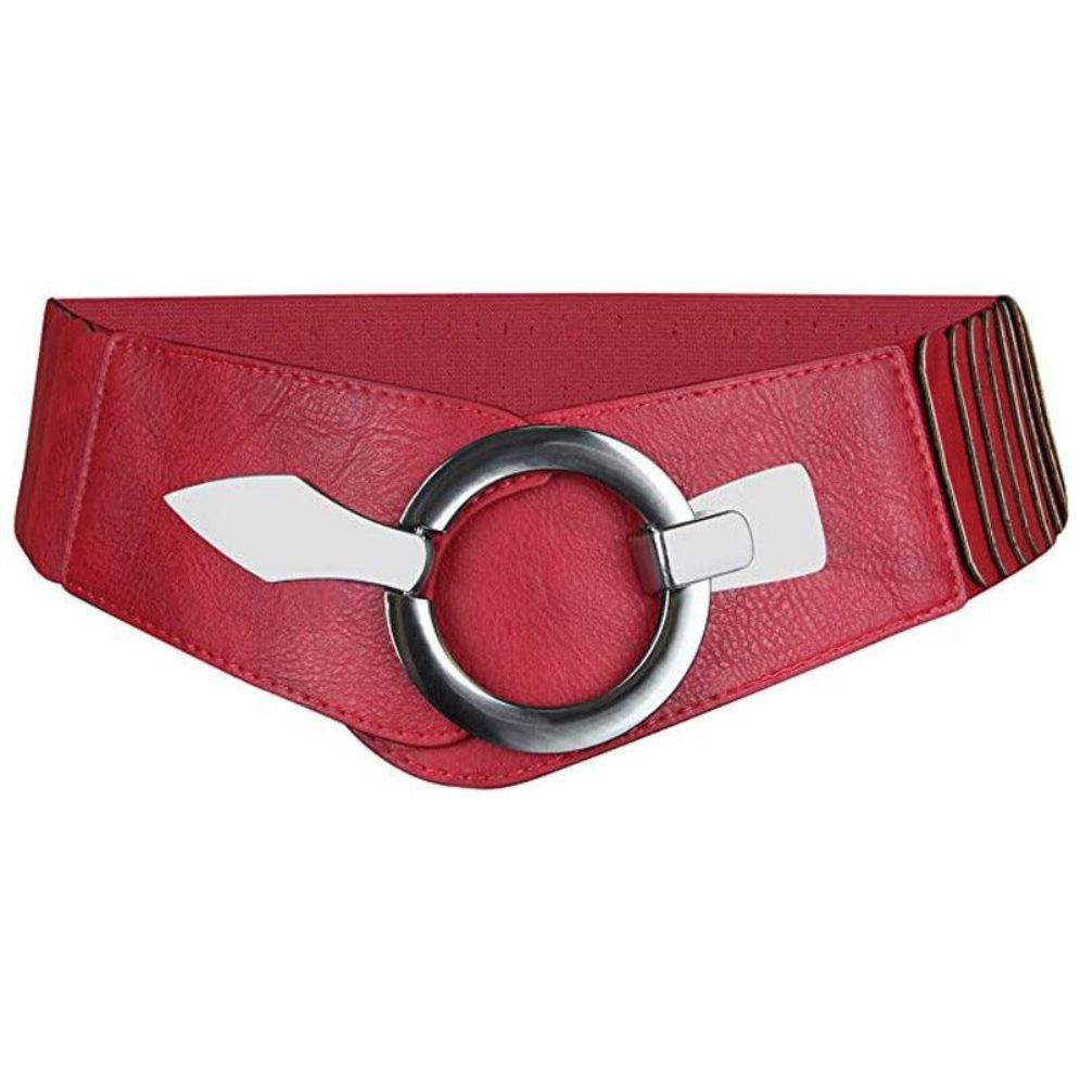 Ceinture Large Élastique Taille Haute Pour Femme Modèle Clara Rouge