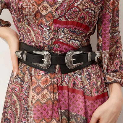 Ceinture Large Élastique Boucles Western Modèle Iris - La Ceinturerie
