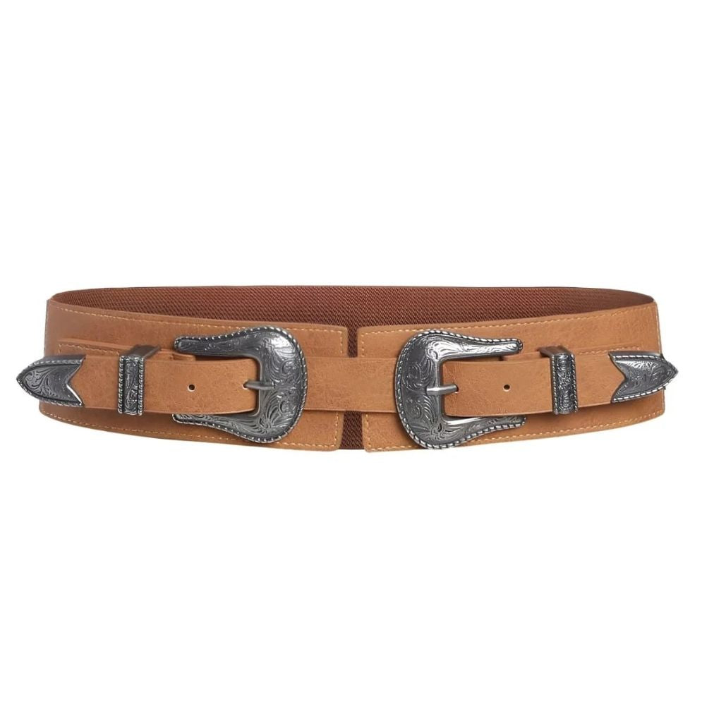 Ceinture Large Élastique Boucles Western Modèle Iris - La Ceinturerie