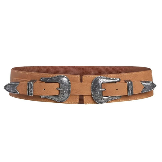 Ceinture Large Élastique Boucles Western Modèle Iris - La Ceinturerie