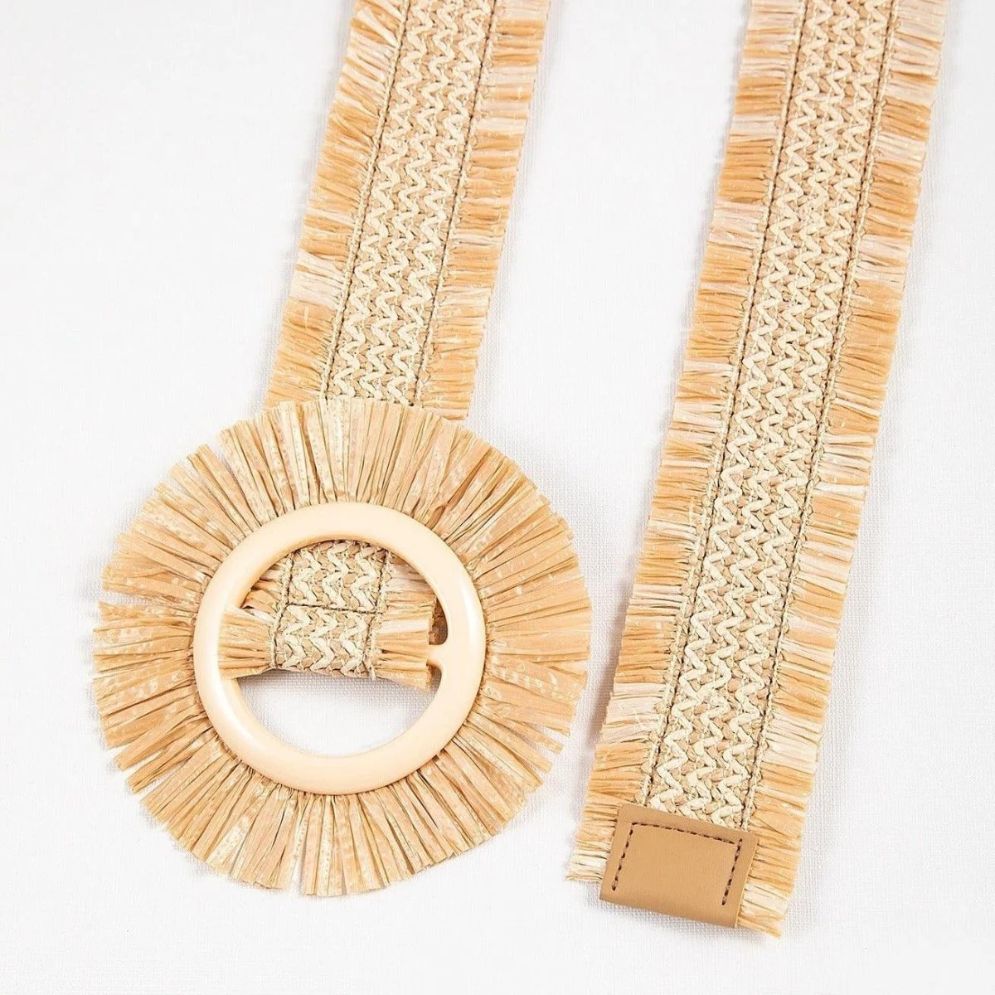 Ceinture Large en Raphia Modèle Haniya - La Ceinturerie
