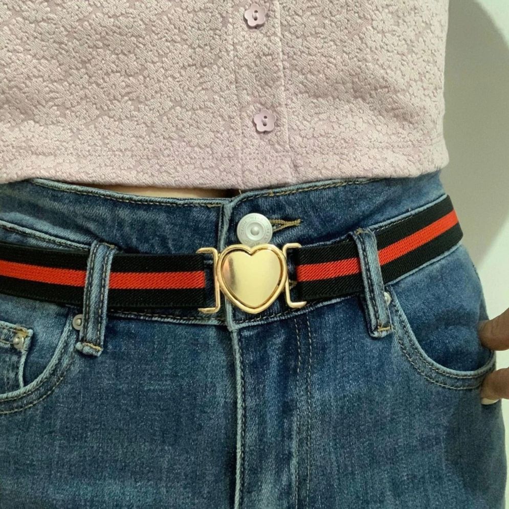 Ceinture Élastique à Attache Rapide en Forme de Coeur Fille Modèle Eulalie - La Ceinturerie