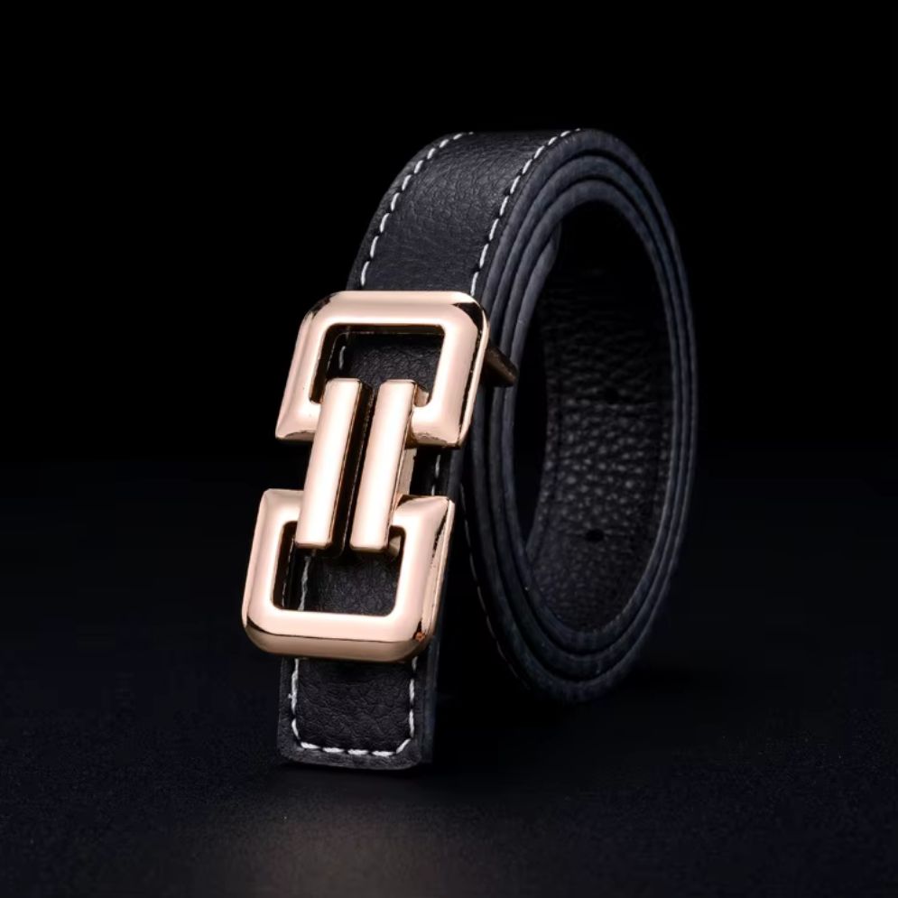 Ceinture Luxe Garçon en Simili-Cuir Grainé

