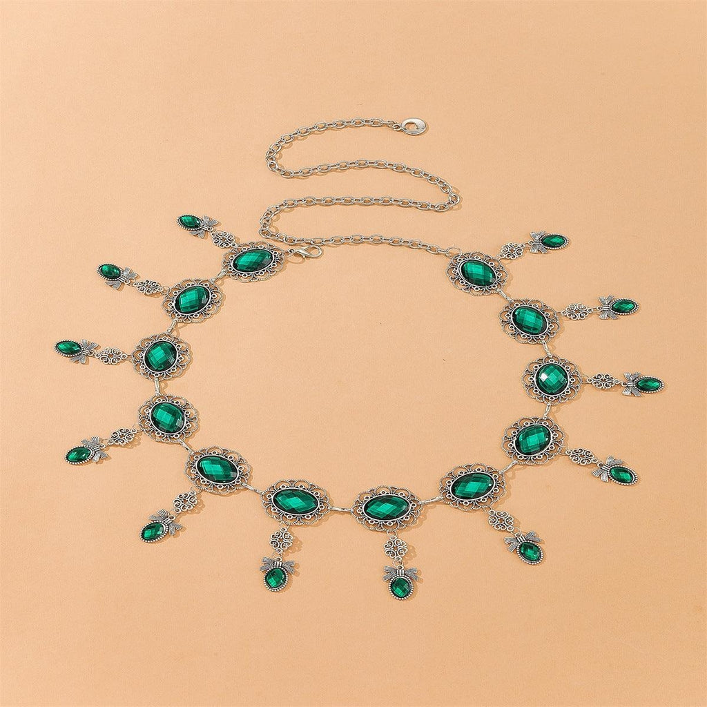 Ceinture Marocaine Pendentifs Émeraudes Modèle Tirra - La Ceinturerie
