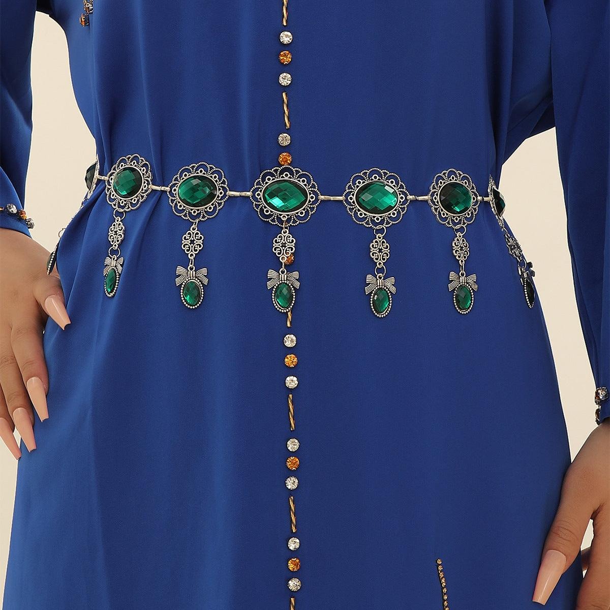 Ceinture Marocaine Pendentifs Émeraudes Modèle Tirra - La Ceinturerie

