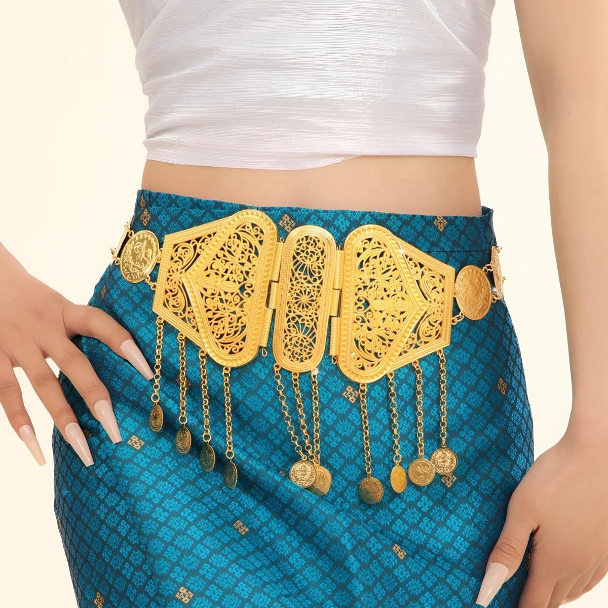 Ceinture Marocaine Pendentifs Médaillons Modèle Heya - La Ceinturerie