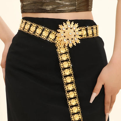Ceinture Marocaine Incrustée de Strass Modèle Siqli - La Ceinturerie
