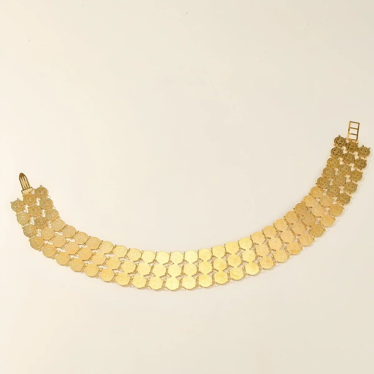 Ceinture Marocaine Dorée Triple Chaîne Modèle Rabya