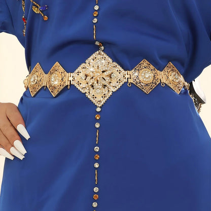 Ceinture Marocaine Ornée de Cristaux Modèle Reema