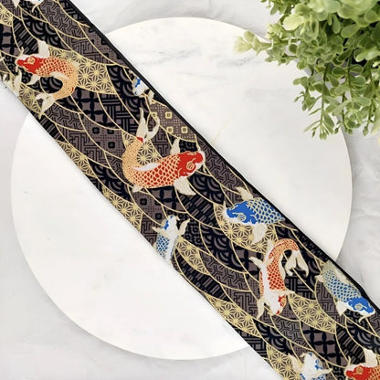 Ceinture Obi à Motifs Carpe Koï Modèle Ocrera - La Ceinturerie
