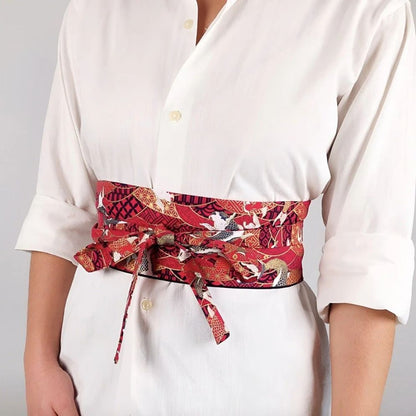 Ceinture Obi à Motifs Carpe Koï Modèle Ocrera - La Ceinturerie

