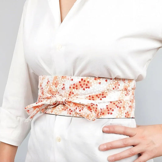 Ceinture Obi à Motifs Fleurs de Cerisier Modèle Lou