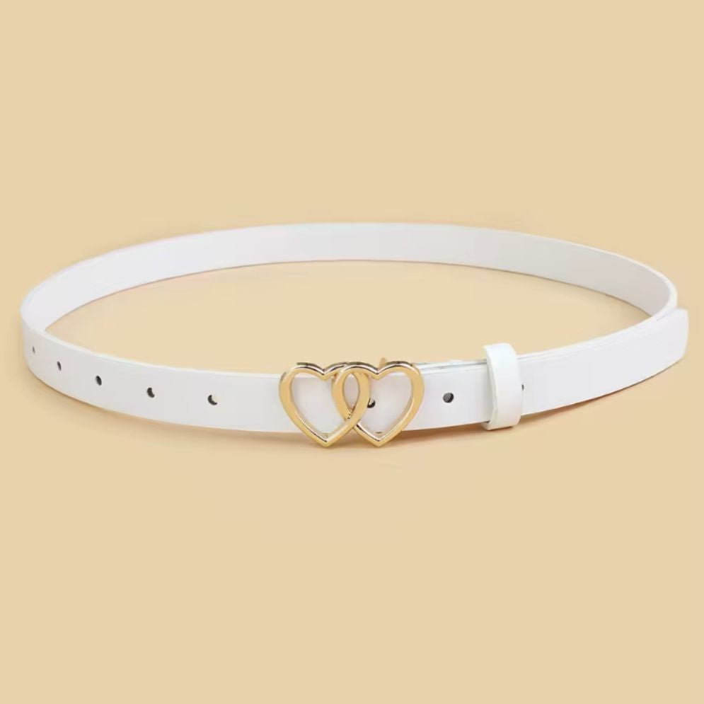 Ceinture Adolescente Double Coeur Plusieurs Couleurs blanche