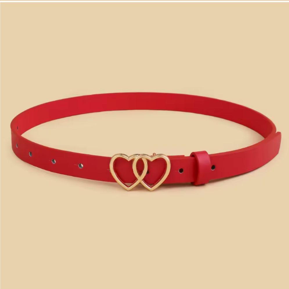 Ceinture Adolescente Double Coeur Plusieurs Couleurs Rouge