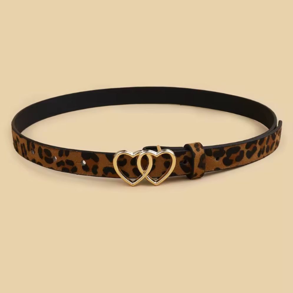 Ceinture Adolescente Double Coeur Plusieurs Couleurs Léopard