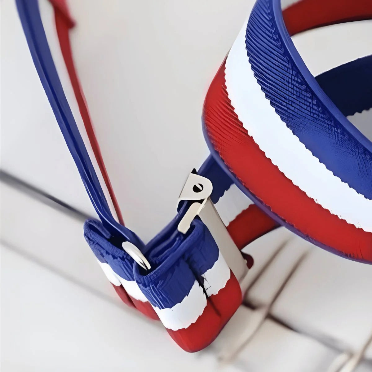 Ceinture Sans Boucle Élastique Bleue Blanc Rouge Modèle Xioma - La Ceinturerie