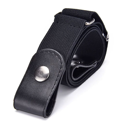 Ceinture Sans Boucle Elastique pour Fille ou Garçon Noire