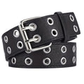 Ceinture Simili pour Fille à double Ardillon Métallique Noire