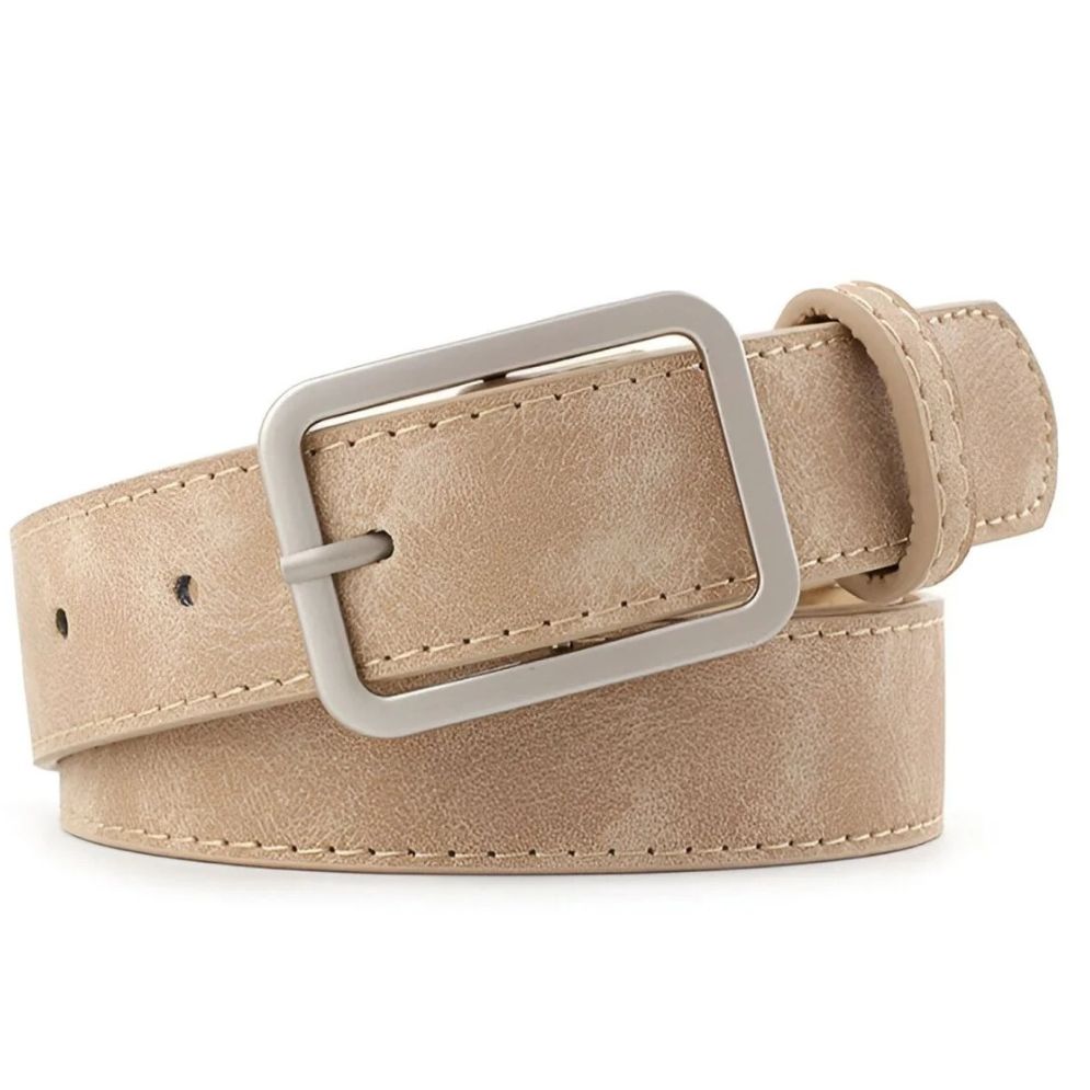 Ceinture Tendance à Boucle Rectangulaire Modèle Liliana Beige