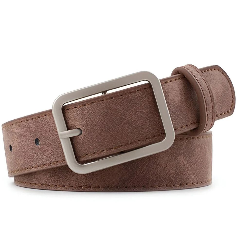 Ceinture Tendance à Boucle Rectangulaire Modèle Liliana Café