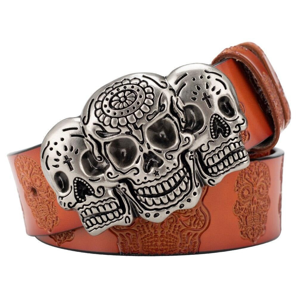 Ceinture Tête de Mort pour Homme Modèle Nash - La Ceinturerie
