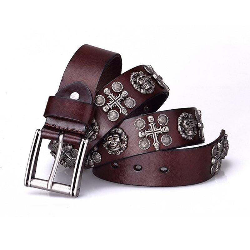 Ceinture Tête de mort pour Homme Modèle Helge - La Ceinturerie
