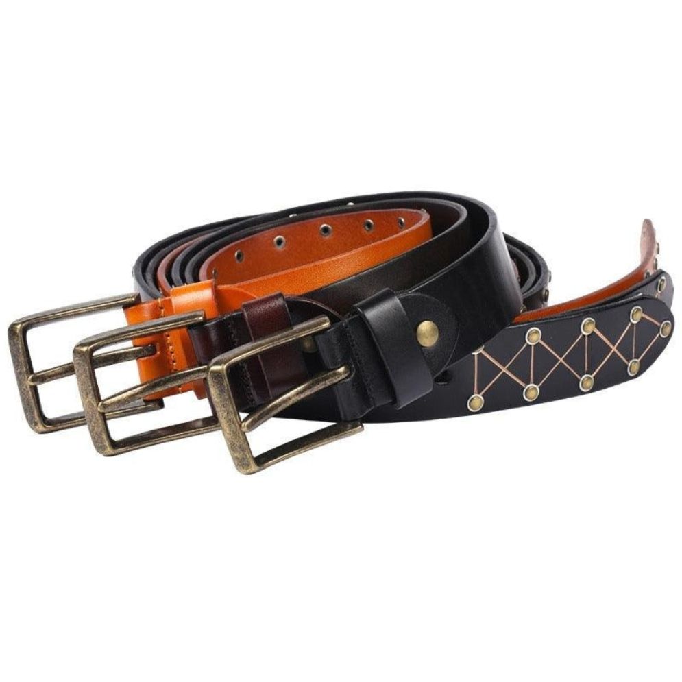 Ceinture Texturée à Rivets pour Homme Modèle Harry - La Ceinturerie