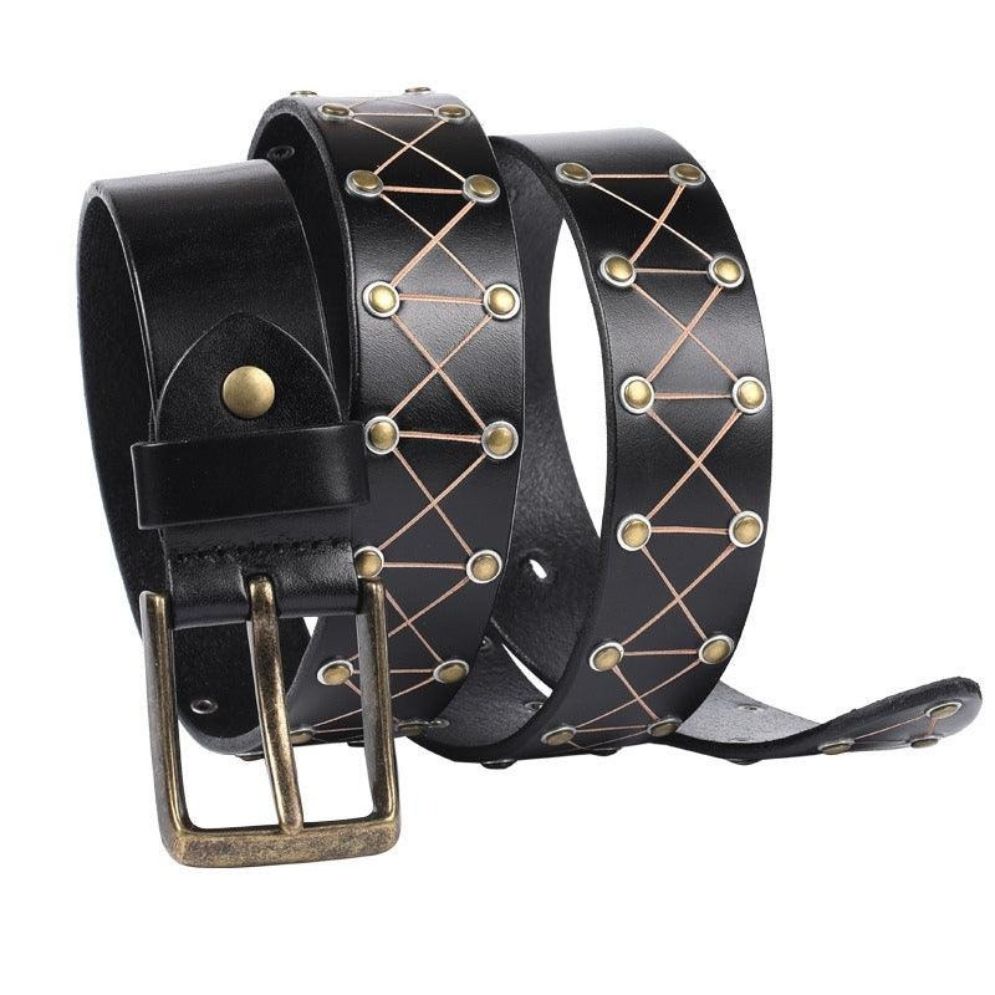 Ceinture Texturée à Rivets pour Homme Modèle Harry - La Ceinturerie