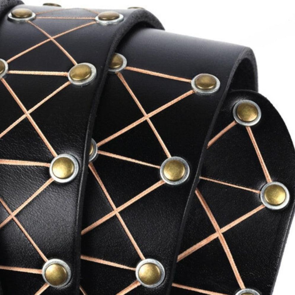 Ceinture Texturée à Rivets pour Homme Modèle Harry - La Ceinturerie