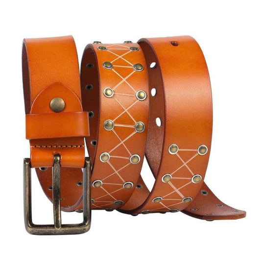 Ceinture Texturée à Rivets pour Homme Modèle Harry - La Ceinturerie