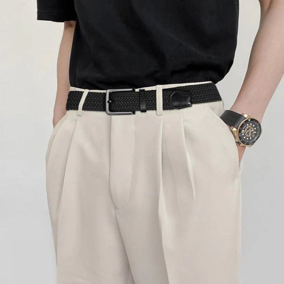 Ceinture Tressée Élastique pour Homme Modèle Thomas - La Ceinturerie