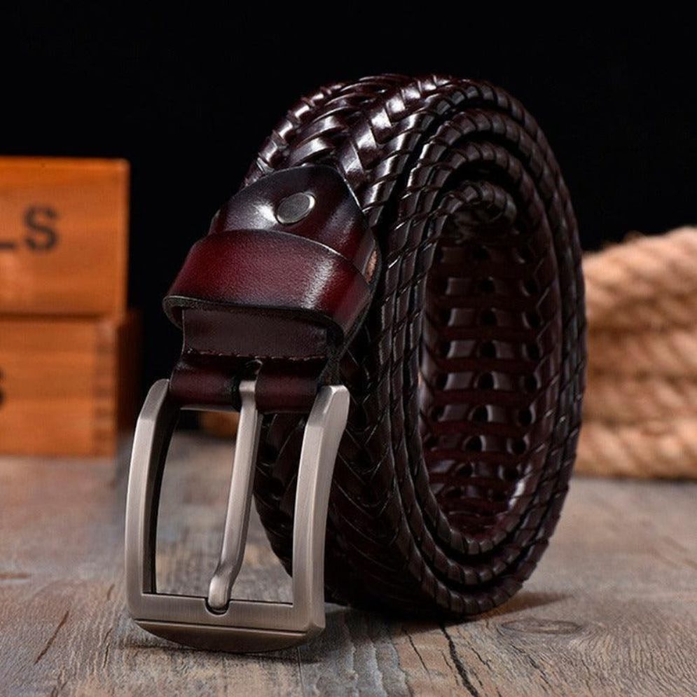 Ceinture Tressée en Cuir Modèle Aaron - La Ceinturerie