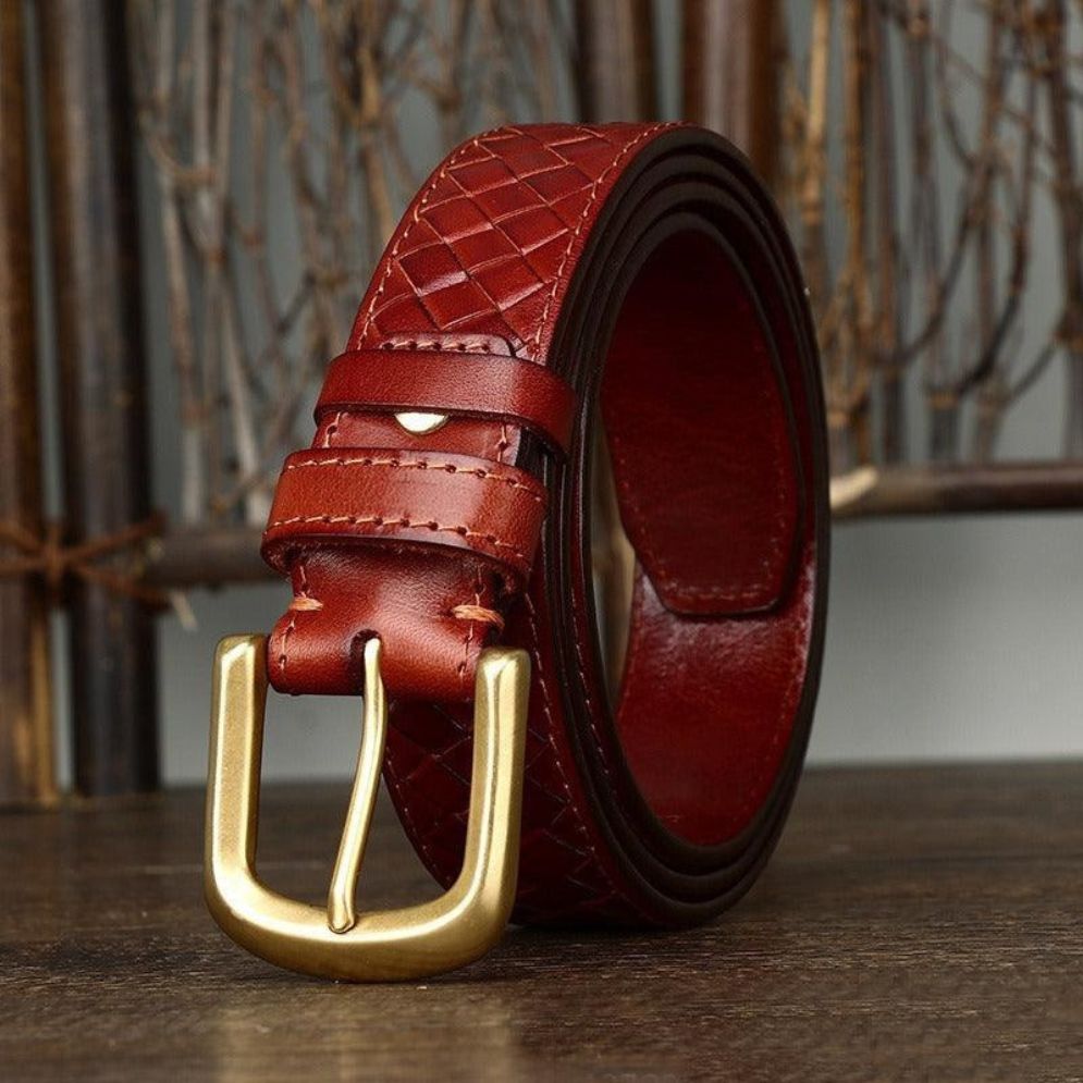 Ceinture Tressée en Cuir Modèle Lola - La Ceinturerie
