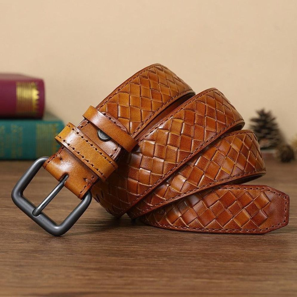 Ceinture Tressée en Cuir Modèle Tobiasz - La Ceinturerie
