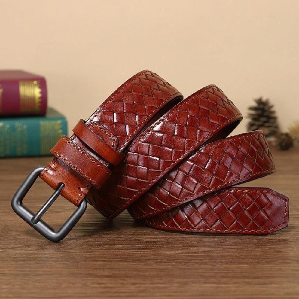 Ceinture Tressée en Cuir Modèle Tobiasz - La Ceinturerie
